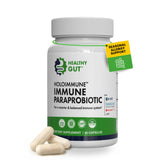 Healthy Gut frasco HoloImmune frente mostrando diseño y porciones
