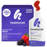 Healthycell frasco y empaques frontales mostrando MicroGel y comodidad diaria