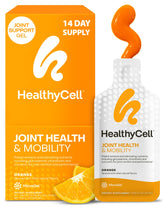 Healthycell frente del empaque mostrando 14 sobres y beneficio de conveniencia