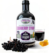Heartland Elderberry Farms frente del envase mostrando etiqueta clara y volumen