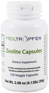 Heiltropfen envase frontal Zeolite mostrando etiqueta y beneficios