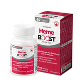 HEME BOOST frasco delantero mostrando etiqueta y beneficio de alta absorción