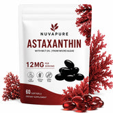 Heniqut envase frontal de NuvaPure Astaxanthin mostrando la marca y beneficio antioxidante