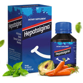 Hepatalgina vista frontal del envase mostrando la botella y gotero para dosificar comodidad