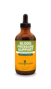 Herb Pharm frasco frontal de Blood Pressure Support mostrando la etiqueta, claridad y confianza