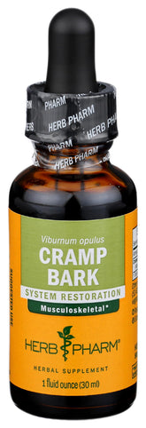 Herb Pharm frasco frontal Cramp Bark, presentación clara y beneficio práctico