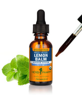 Herb Pharm frasco frontal lemon balm mostrando presentación y marca, fácil identificación