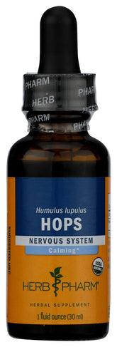 Herb Pharm frasco frontal mostrando extracto de lúpulo y etiqueta clara