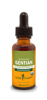 Herb Pharm botella frontal mostrando etiqueta orgánica y volumen