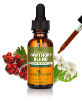 Herb Pharm botella frontal mostrando extracto de espino y conveniencia