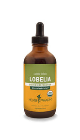 Herb Pharm envase frontal de Lobelia 4 oz, orgánico y dosificación clara