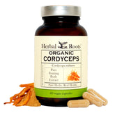 Herbal Roots frente del producto mostrando cápsulas y beneficios claros