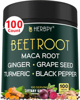 Herbpy frasco frontal mostrando 100 cápsulas y beneficio de conveniencia diaria