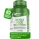 Herbtonics envase frontal mostrando multivitamínico vegano y beneficios