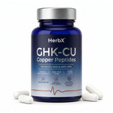 HerbX frasco frontal de GHK-Cu mostrando el envase y beneficio sistémico
