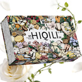 HIQILI estuche frontal mostrando 32 fragancias, presenta regalo elegante y exploración fácil