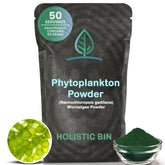 Holistic Bin frente del empaque mostrando bolsa resellable y beneficios claros