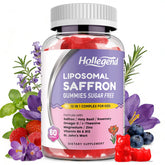HOLLEGEND frasco frontal mostrando 60 gominolas y beneficio para concentración