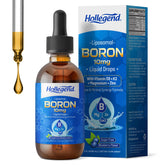 HOLLEGEND botella frontal de boron liposomal, presentación clara y profesional