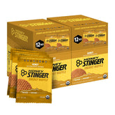 Honey Stinger frente del empaque mostrando pack de 24 unidades y conveniencia