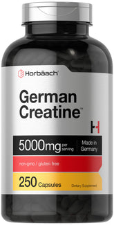 Horbäach envase frontal mostrando Creapure y beneficios de pureza