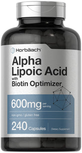Horbäach botella frontal mostrando 240 cápsulas y claridad de ingredientes