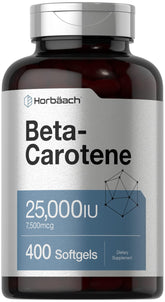 Horbäach empaque frontal del beta‑caroteno mostrando dosis y pureza