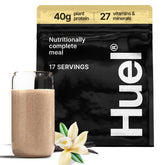 Huel Black Edition empaquetado frontal mostrando conveniencia y proteína