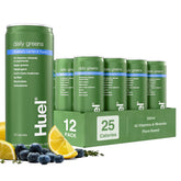 Huel botella frontal Blueberry Lemon Thyme mostrando etiqueta y conveniencia