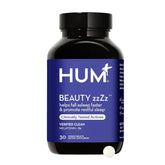 HUM Beauty zzZz frasco frontal mostrando etiqueta clara y beneficios