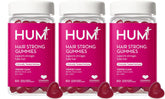 Envase HUM Hair Strong frontal mostrando 180 gomitas y etiqueta clara