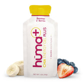 HÜMA CHIA ENERGY GEL paquete frontal Bananas & Berries mostrando diseño y facilidad de transporte