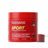 HumanN envase frontal SuperBeets Sport mostrando etiqueta y beneficios