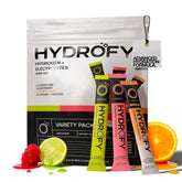Hydrofy muestra frontal del paquete variedad, hidratación avanzada instantánea