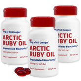 Immunocorp frasco frontal de Arctic Ruby Oil mostrando etiqueta clara