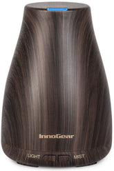 InnoGear vista frontal del difusor marrón mostrando diseño compacto y controles intuitivos