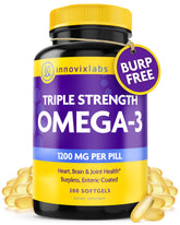 InnovixLabs envase frontal con 200 softgels y alta potencia omega‑3