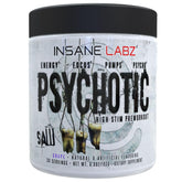 Insane Labz Psychotic SAW vista frontal del envase, diseño y tamaño claros
