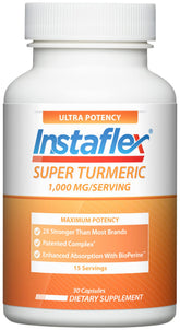 Instaflex Super Turmeric imagen frontal del envase mostrando la marca y dosis beneficiosa