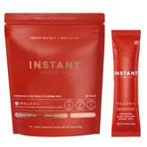 Instant Hydration empaque frontal mostrando 20 sobres, práctico para viaje