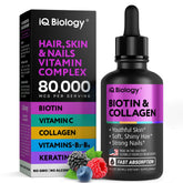 IQ BIOLOGY frente del producto mostrando la botella y beneficios