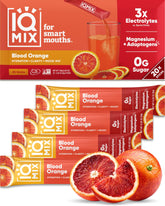 IQBAR IQMIX empaque frontal mostrando sabor Blood Orange y beneficio de hidratación
