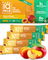 IQBAR empaque frontal IQMIX Durazno Mango muestra práctico formato