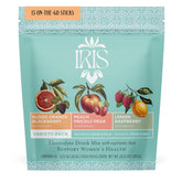 Iris frente del empaque mostrando pack de 15 sobres y beneficios visibles