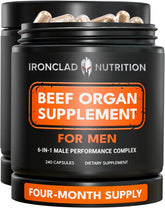 IRONCLAD NUTRITION frasco frontal mostrando etiqueta y aporte nutricional