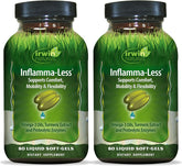 Irwin Naturals Inflamma-Less vista frontal con presentación clara y beneficios