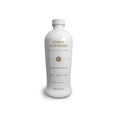Isagenix Ionix Supreme frontal mostrando botella y sabor fruta natural, práctico.