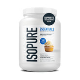 Isopure Essentials frontal mostrando envase y sabor Vainilla Buttercream beneficios proteína