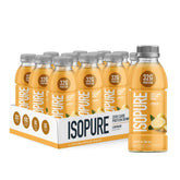 Isopure botella frontal limonada mostrando envase y aporte proteico
