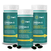 Iwi envase frontal mostrando 90 cápsulas y etiqueta clara, beneficio de origen vegetal